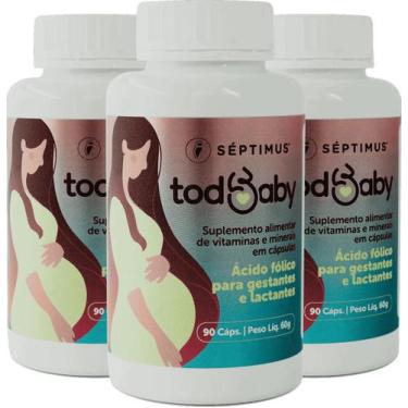 Imagem de Kit 3x TodBaby  Suplemento p/ gestante  90 cápsulas  Vitaminas - Sépti