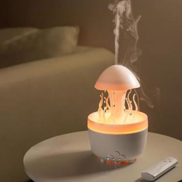 Imagem de Difusor de água-viva, difusor de medusa de 300 ml, difusor de aromaterapia com controle remoto, 7 cores variáveis, difusor de óleo essencial para casa, quarto, escritório (branco)