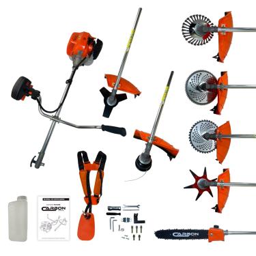 Imagem de Carbon Fak Roçadeira à Gasolina Profissional, 52cc, 2,5HP, Multifuncional Bipartida com Acessórios
