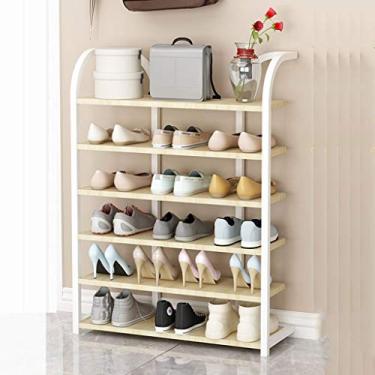 Imagem de Sapateira, sapateira, porta armário de sapato, ferro de armazenamento doméstico prateleira de economia de espaço (bordo branco 80 cm)