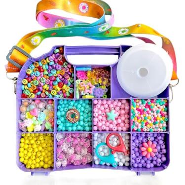 Imagem de Kit Miçangas Maleta Bolsa para Montar Pulseiras - Lilás