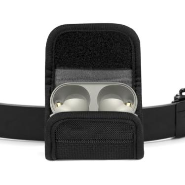 Imagem de Geekria Bolsa de transporte para fones de ouvido compatível com Sony WF-C710N, LinkBuds Open/Fit, WF-C510, WF-1000XM5, capa protetora com clipe para alça de bolsa