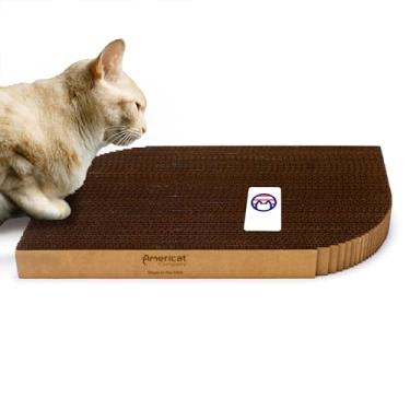 Imagem de Americat Company Feito nos EUA Gato Scratcher Pad – Pesado, resistente, durável, construído para durar – Corrugado Cardboard Cat Scratching Pad Lounger Disponível em 4 formasAmericat Company X-Large marrom 4346900115