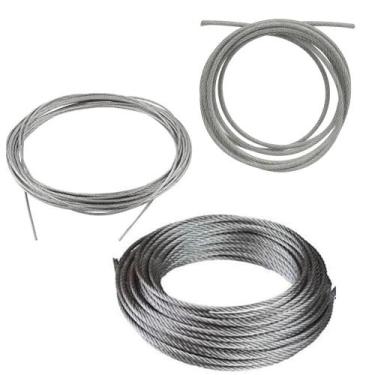 Imagem de Cabo De Aço Galvanizado Sem Revestimento 5/16 X 1 Metro - Variação