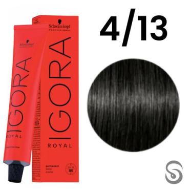 Imagem de Schwarzkopf Igora Royal Coloração 4/13 Castanho Médio Cinza Mate  60ml