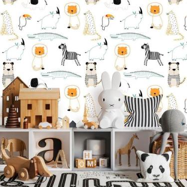 Imagem de Papel de Parede Baby Safari Animado 2,70m - Inove Papéis de Parede