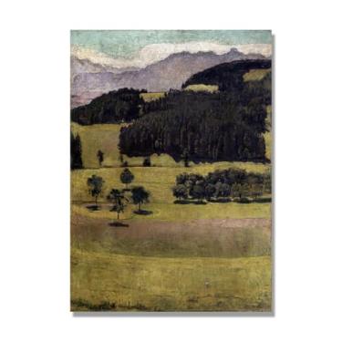 Imagem de NHLDZYH Famosas impressões em tela, reprodução em tela, imagem de arte de parede para decoração de casa. (paisagem de árvore de carvalho) por Ferdinand Hodler. 80 x 112 cm-31,4 x 44,1 pol. sem moldura