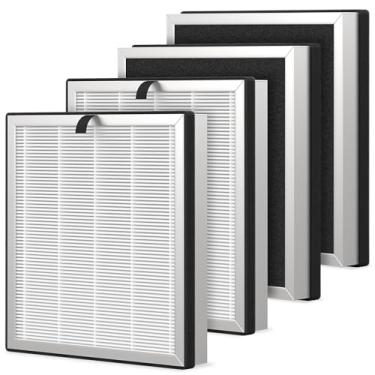 Imagem de 4 pacotes de filtro de substituição APH3000 compatível com purificador de ar KNKA APH3000 para casa, sala grande, quarto de até 2325 pés², HEPA verdadeiro 2 em 1 e filtro de carvão ativado