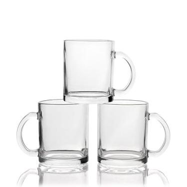 Imagem de SCCFMM Pacote com 3 canecas de cerveja de vidro transparente de sublimação de 340 g canecas de café de vidro diy impressão de transferência de calor presente para aniversário, Natal, Dia dos Namorados