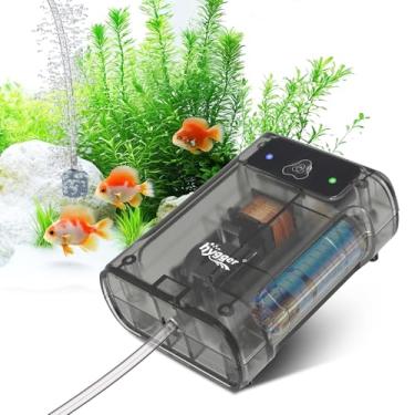 Imagem de hygger Bomba de ar de aquário alimentada por bateria, silencioso, preto, translúcido, espesso, borbulhador, para pesca ao ar livre, falta de energia, emergência, 3,5 W para tanque de até 100 galões