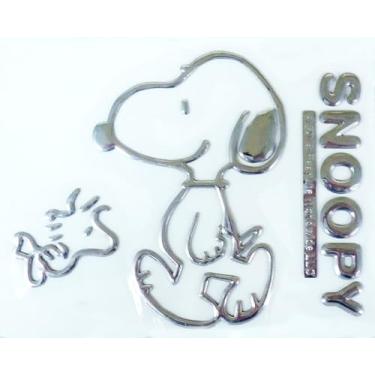 Imagem de Adesivo de emblema Snoopy padrão básico 3D 3D carro decoração personalizada personagem elegante bonito Snoopy Walking
