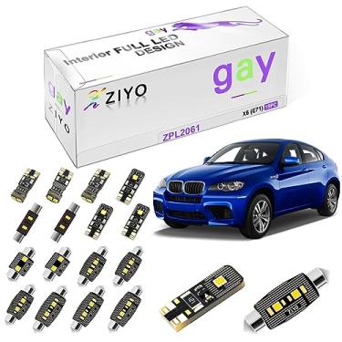 Imagem de ZIYO ZPL2061 - (19 lâmpadas) Kit de luz interior de LED de substituição para acessórios BMW E71 X6 2008-2014, lâmpadas de xenon branco cúpula 6000K atualização livre de erros
