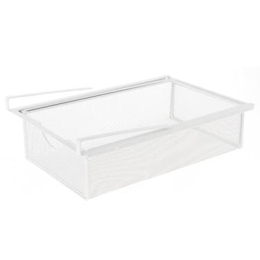 Imagem de Ｂｅｓｇａ Sob o armário pendurado gaveta de guarda -roupa organizador de armário de ferro, versátil fácil de limpar em prateleira para a sala de estar guarda, Branco