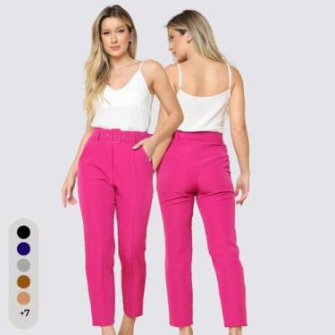 Imagem de Calça Feminina Clochard Alfaiataria Com Cinto Forrado - IV STORE, Pink