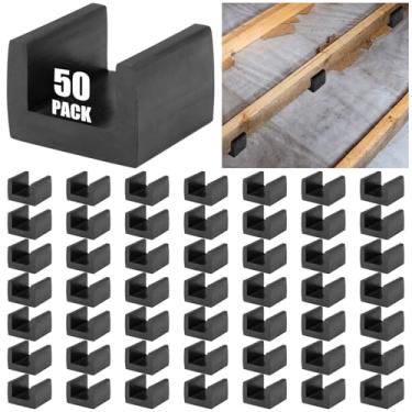 Imagem de BBTO 50 peças de flutuadores de piso de barco em U, isoladores de viga de borracha, clipe de isolamento de som para bloqueio de som de sub-piso