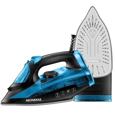 Imagem de Ferro De Passar A Vapor Mondial Ultra Turbo 2000w Preto Azul 110V