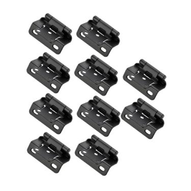 Imagem de Bothyi 10 peças de dobradiças de armário com fechamento automático, envoltório parcial, instalação fácil e silenciosa, sobreposição de 1/2, semi-envoltório, Preto
