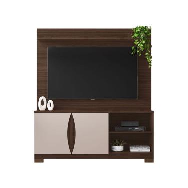 Imagem de Estante Home para TV até 56 Polegadas União JCM Móveis Café Soft/Off