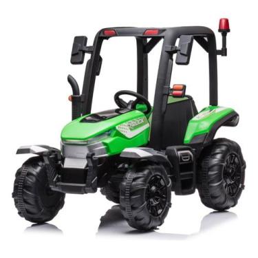 Imagem de Mini Carrinho Trator Infantil Elétrico Potente 12v 110v/220v Cor Verde