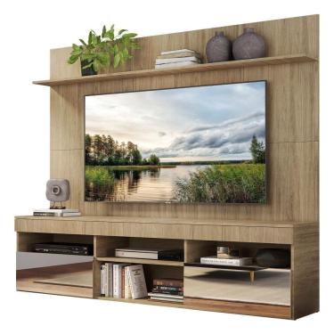 Imagem de Rack Com Espelho E Painel Tv 65" Madri Multimóveis V3367 Rustic Rustic