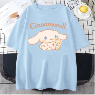 Imagem de Camiseta Cinnamoroll Unissex - sneko, Azul claro, G babylook