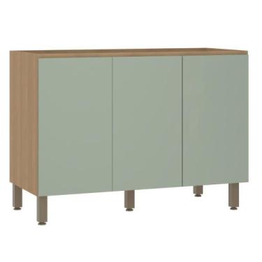 Imagem de Balcão Modulado 120cm (sem Tampo) de Pia 3 Portas Slim Luciane, Freijó