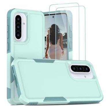 Imagem de Jeylly Capa para Samsung Galaxy A36 5G e [2 unidades] Protetor de tela HD, capa protetora de corpo inteiro resistente à prova de choque para Samsung Galaxy A36/A56 5G 2025, turquesa