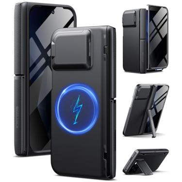 Imagem de TONGATE Capa magnética para Pixel 9 Pro Fold com protetor de tela de privacidade, [compatível com MagSafe] [com capa de câmera e proteção de dobradiça] Capa robusta de corpo inteiro para Google Pixel