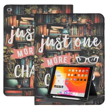 Imagem de Capa para iPad (9,7 polegadas, modelo 2018/2017, 6ª/5ª geração), iPad Air 2/Air 1 (9,7 polegadas), apenas mais um capítulo, capa de couro PU 360 giratório com suporte para lápis, despertar/hibernar