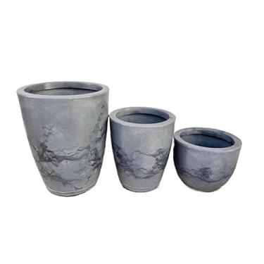 Imagem de Vasos Decorativos de Polietileno com Prato para Ambientes Externo e Interno