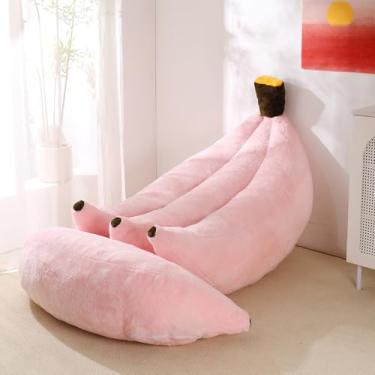Imagem de IEVENW Cadeira de pufe banana com otomano, sofá-cama de chão com apoio para os pés, espreguiçadeira conversível confortável para adultos, sofá de pelúcia para quarto, sala de estar ou dormitório