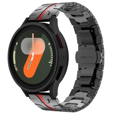 Imagem de FULLIFE Compatível com Samsung Galaxy Watch 7 6 5 4 FE pulseira de metal dobrável de aço inoxidável de 40 mm e 44 mm, Galaxy Watch 6 Classic 4 Classic 5 Pro de 43 mm, 47 mm, 42 mm, 46 mm e 45 mm