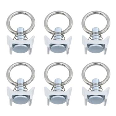 Imagem de Coshar 6 peças de encaixe de pino único L trilho de aço inoxidável L trilhos de amarração com anel redondo para anéis de áudio, acessórios de suspensão e ganchos de iluminação
