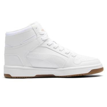Imagem de PUMA Gancho e laço de couro sintético unissex infantil Rebound Layup, Puma Branco puma branco dourado, 21
