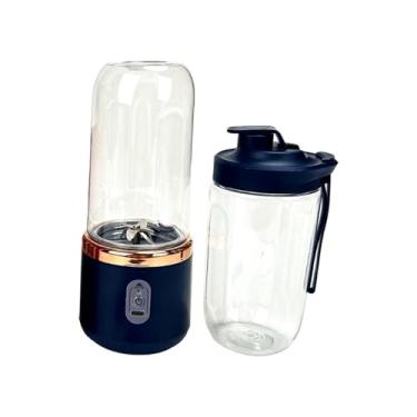Imagem de SiaBiced Liquidificador Portátil, Liquidificador Elétrico, Liquidificador de Frutas, Recarregável, Mini Liquidificador de Mão para Ambientes Externos, Internos, azul, Taça Dupla