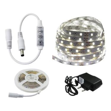 Imagem de Fita Led Branco Frio 3528 5m Botão Interruptor Dimmer Efeito