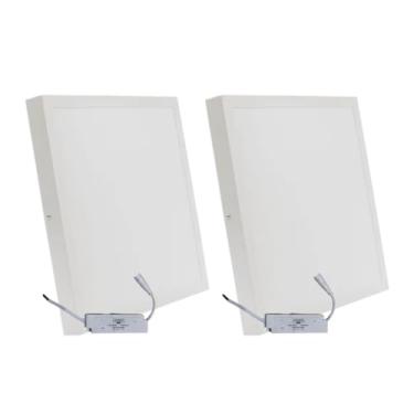 Imagem de Kit 2 Plafon Led Sobrepor Quadrado 60x60cm 45w Branco Neutro 4000k