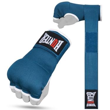 Imagem de HUNTER Luvas internas acolchoadas de gel com envoltórios de mão para boxe, envoltórios elásticos rápidos de treinamento para homens e mulheres, Muay Thai MMA Kickboxing artes marciais protetor de