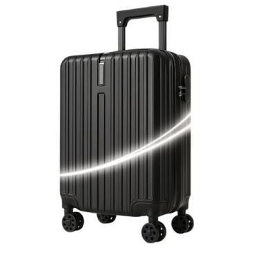 Imagem de Mala de Bordo 10kg Padrão ANAC Bagagem de Mão Viagem Avião com Rodas 360°, Cadeado TSA, Impermeável, Leve, Executiva, Rígida (Preto)