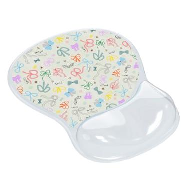 Imagem de AUPET Mouse pad ergonômico com suporte de pulso em gel – Tapete de mouse antiderrapante com almofada de gel de memória confortável – Alivia a dor no pulso – Padrão de designer para escritório em casa