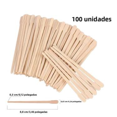 Imagem de Palitos De Cera Descartáveis De Madeira Para Depilação Feminina, 100 U
