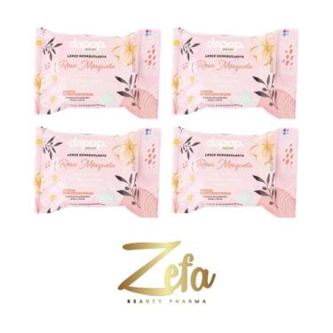 Imagem de Kit 04 Lenço Demaquilante E Limpeza Rosa Mosqueta - Dapop