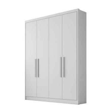 Imagem de Guarda Roupa Solteiro 4 Portas Moderni 100% MDF Branco - Novo Horizont
