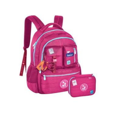 Imagem de Kit Mochila Costas Luluca Escolar Passeio Meninas Estojo Box, Rosa