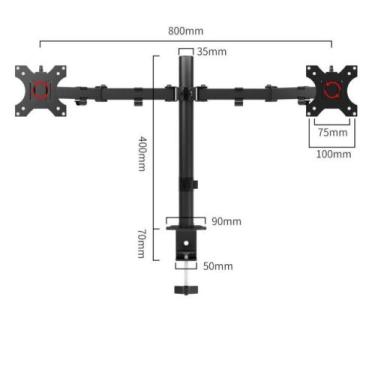 Imagem de Suporte Portátil Com Dupla Montagem de Mesa Para Monitor Com Bandeja P