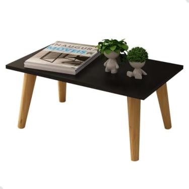 Imagem de Mesa Centro Para Sala Mesinha De Apoio Retangular Madeira(Preta)