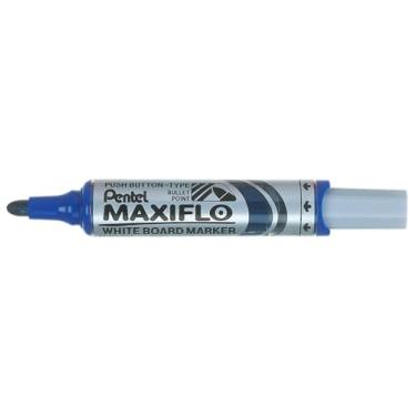 Imagem de Pentel Maxiflo MWL5M-CO Marcador de Drywipe Azul, Caixa com 12