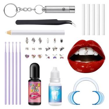 Imagem de Kit de joias Tooth Crystals Nelikoo DIY com mais de 140 gemas e ferram