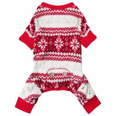 Imagem de Pijama para cães com estampa de floco de neve de Natal KYEESE para cãe