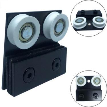 Imagem de Carrinho Roldana 1122 Dupla Stanley Porta De Vidro - Preto - Fast Vidr